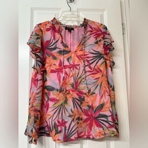 Like New Jessica Simpson 1X Floral Hawaiian Print Blouse
